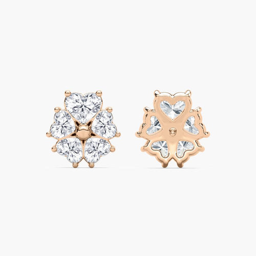 HEART FLOWER STUD