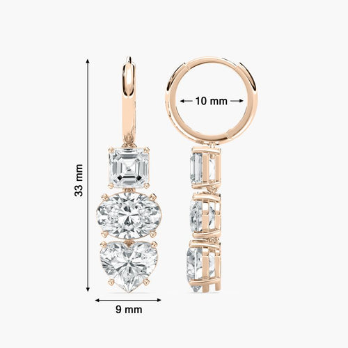 THREE STONE EARRING