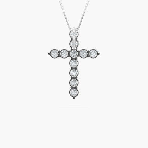 CROSS ROUND DIAMOND PENDENT