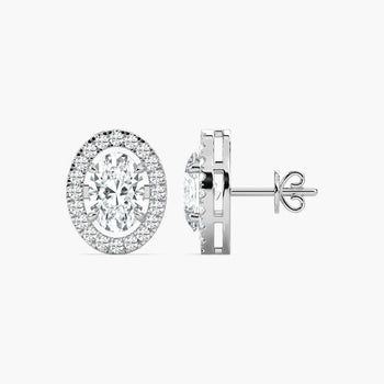 OVAL HALO EARRING