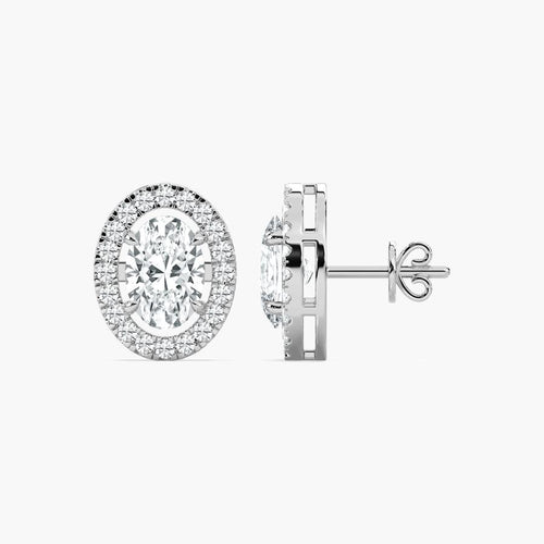 OVAL HALO EARRING
