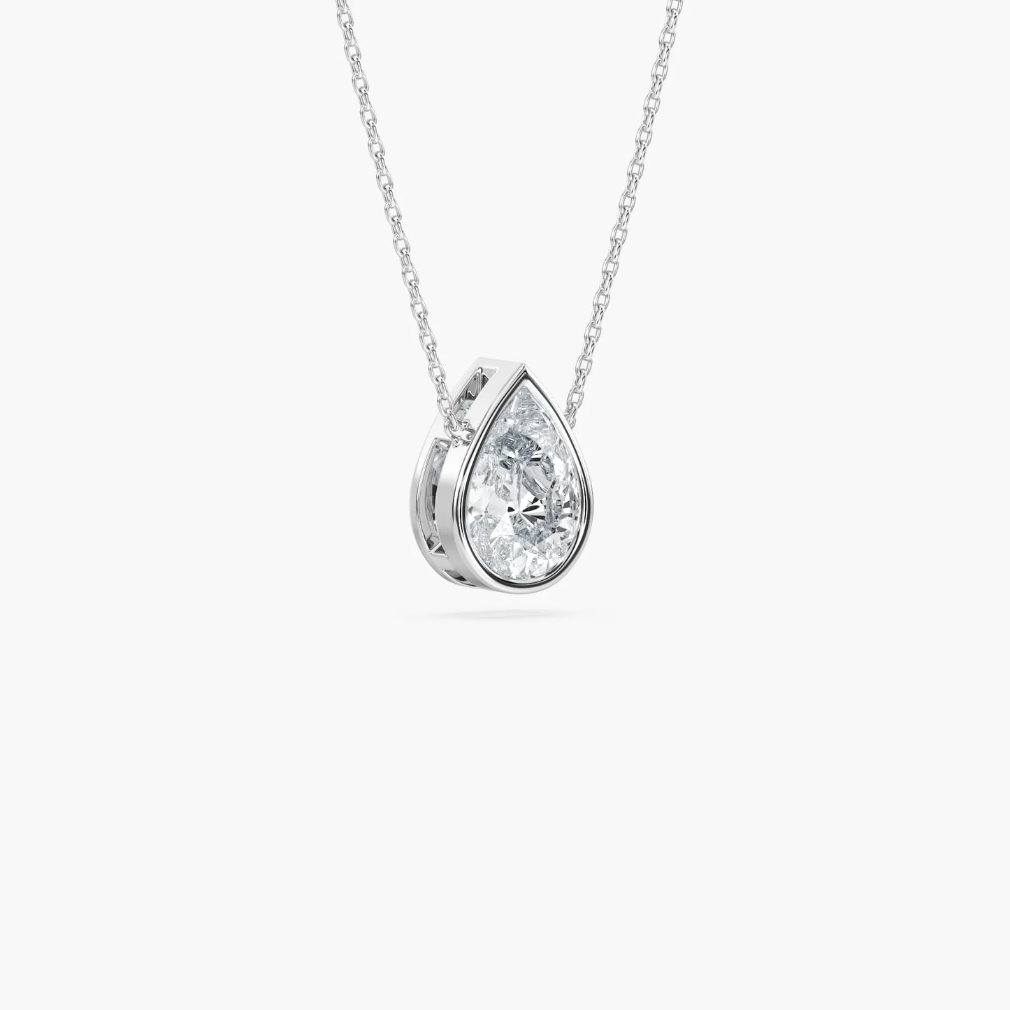 PEAR SOLITAIRE PENDENT