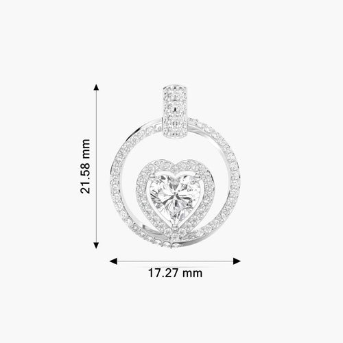 ROUND SHAPE HEART SOLITAIRE PENDENT