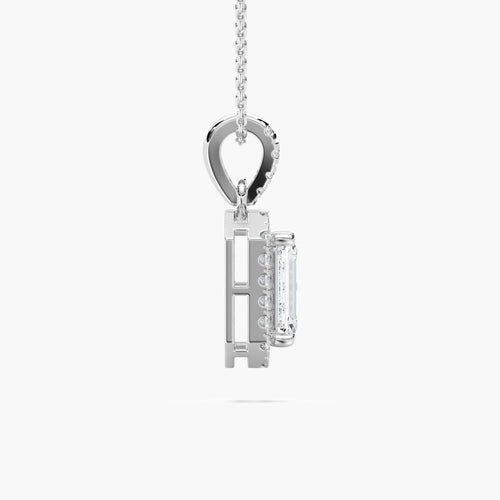 EMERALD HALO SOLITAIRE PENDENT