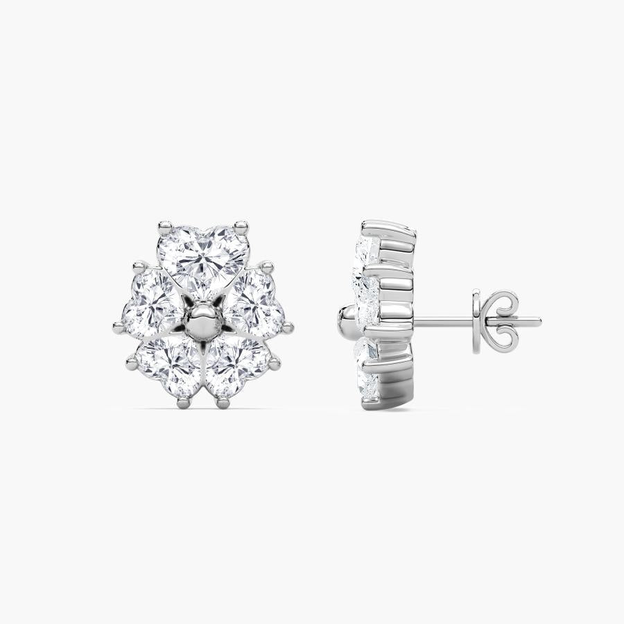 HEART FLOWER STUD