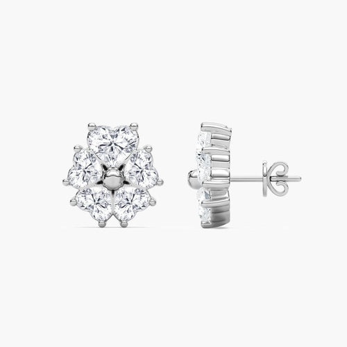HEART FLOWER STUD