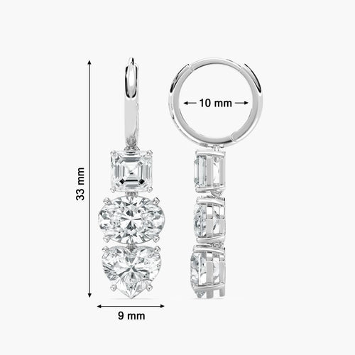 THREE STONE EARRING