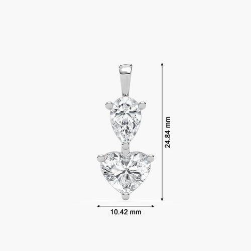 HEART & PEAR COMBO PENDENT