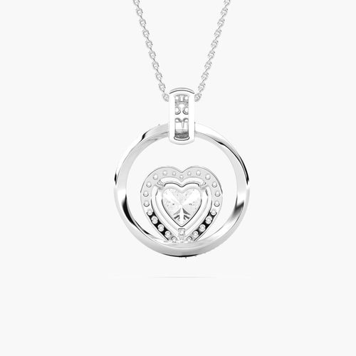 ROUND SHAPE HEART SOLITAIRE PENDENT