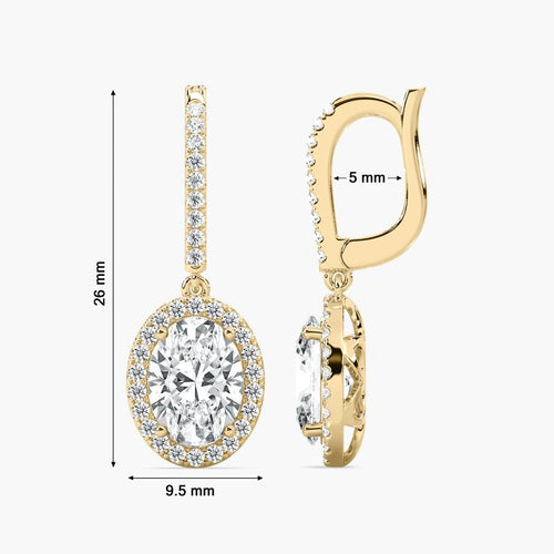 OVAL HALO DROP BALI