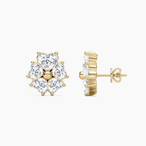 HEART FLOWER STUD