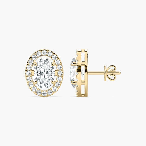 OVAL HALO EARRING