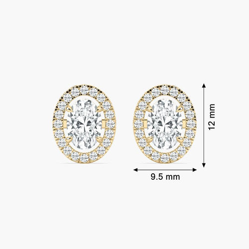 OVAL HALO EARRING