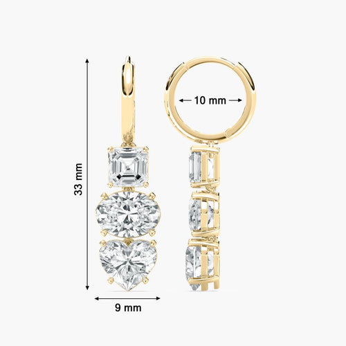 THREE STONE EARRING