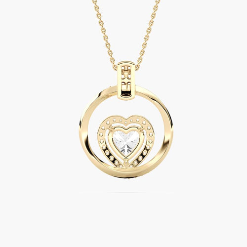 ROUND SHAPE HEART SOLITAIRE PENDENT