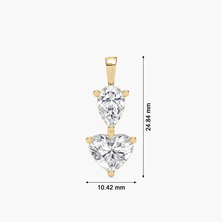 HEART & PEAR COMBO PENDENT