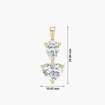 HEART & PEAR COMBO PENDENT