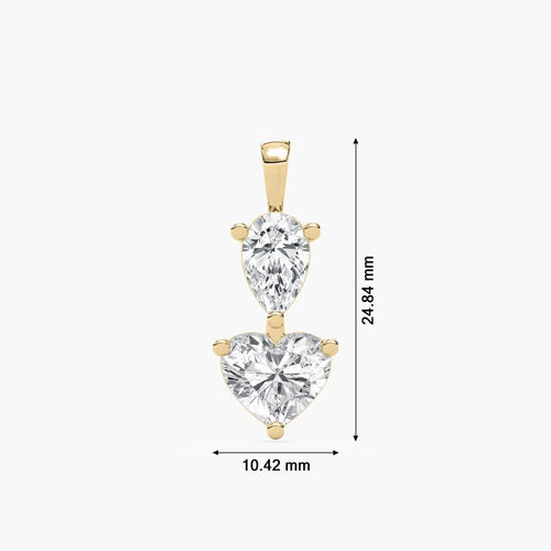 HEART & PEAR COMBO PENDENT