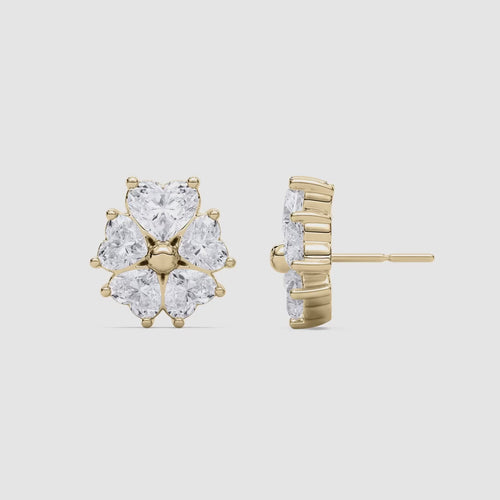 HEART FLOWER STUD