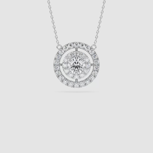 DOUBLE HALO ROUND PENDENT