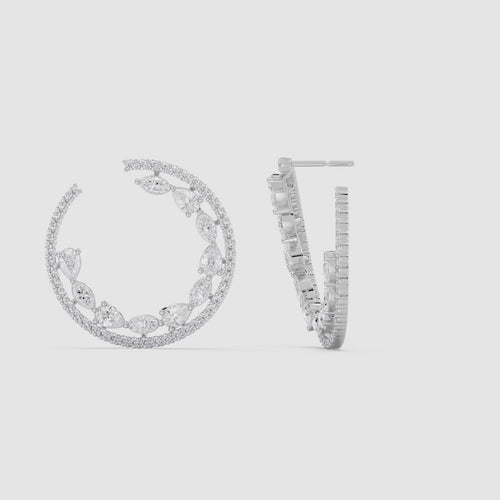 ROUND MULTIPLE SHAPE OF DIAMOND EARRING