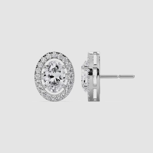 OVAL HALO EARRING
