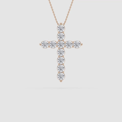 CROSS ROUND DIAMOND PENDENT