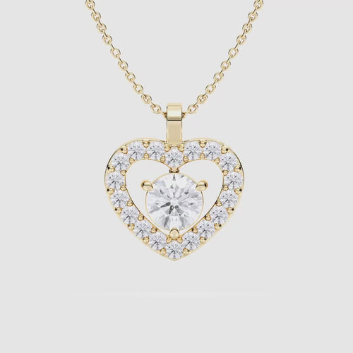 HEART SHAPE ROUND SOLITAIRE PENDENT