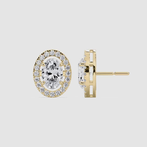 OVAL HALO EARRING