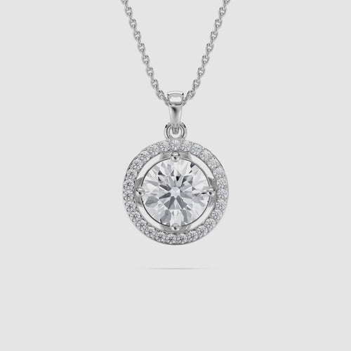 ROUND HALO SOLITAIRE PENDENT