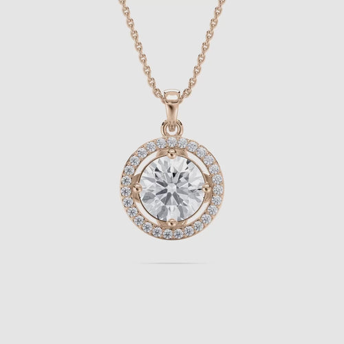 ROUND HALO SOLITAIRE PENDENT