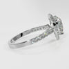 Heart Shaped Halo Pave Engagement Ring
