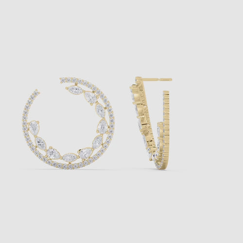 ROUND MULTIPLE SHAPE OF DIAMOND EARRING