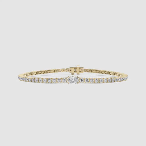 OVAL CENTER SIDE ROUND BRACELET
