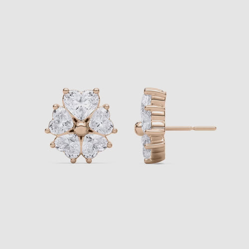HEART FLOWER STUD