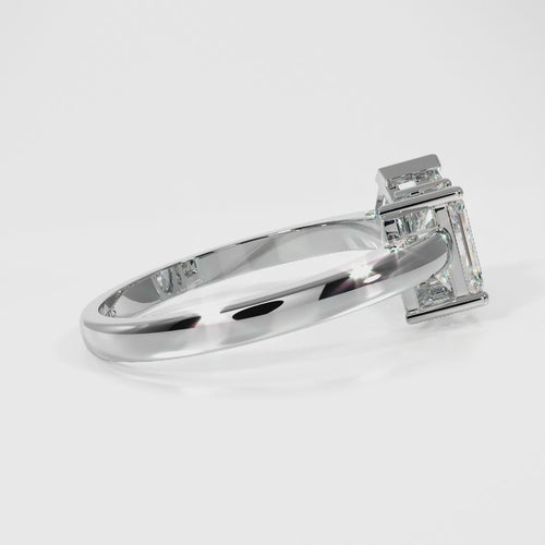Pear and Emerald Two Stone Ring