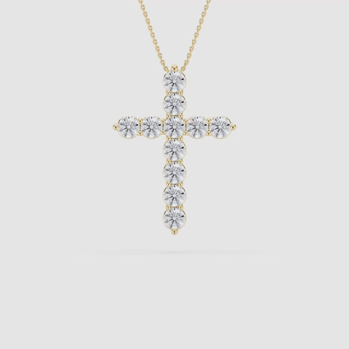 CROSS ROUND DIAMOND PENDENT