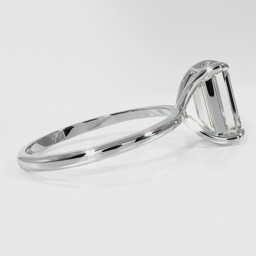 IGI Certified Emerald Cut Diamond Solitaire Engagement Ring