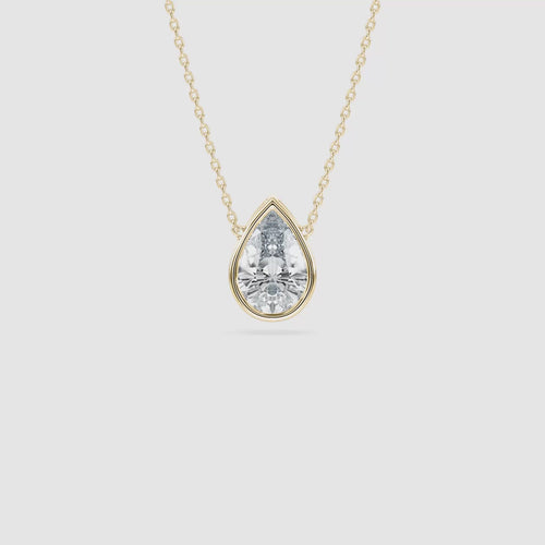 PEAR SOLITAIRE PENDENT