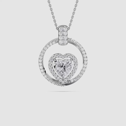 ROUND SHAPE HEART SOLITAIRE PENDENT