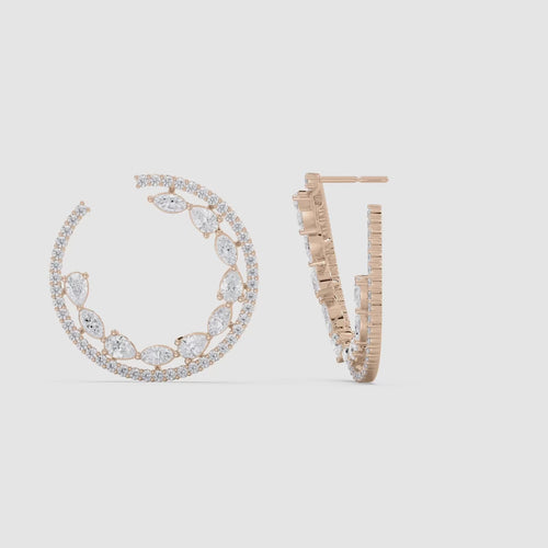 ROUND MULTIPLE SHAPE OF DIAMOND EARRING