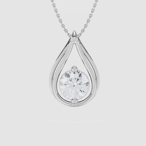 DOWN DROP ROUND SOLITAIRE PENDENT