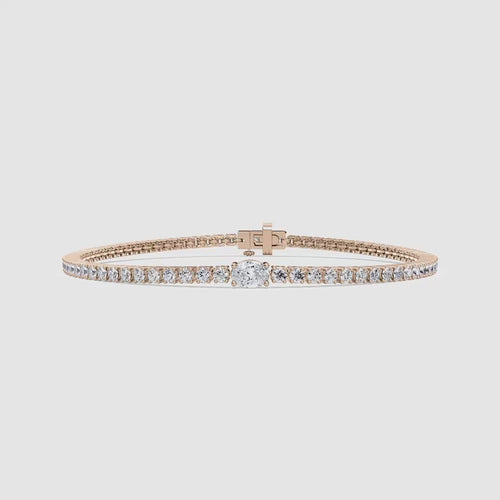 OVAL CENTER SIDE ROUND BRACELET