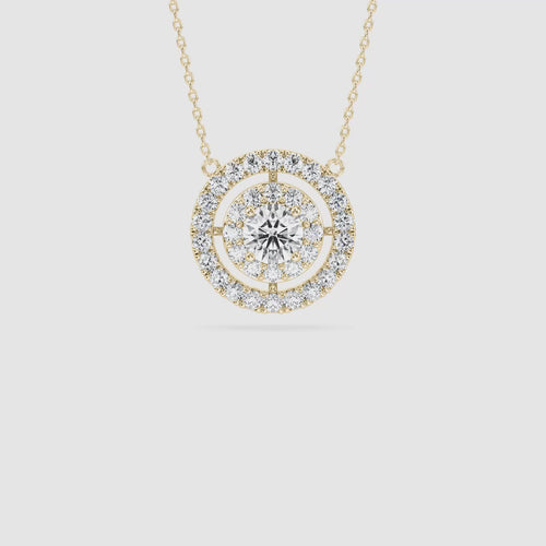 DOUBLE HALO ROUND PENDENT