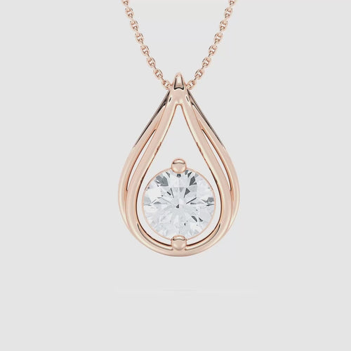 DOWN DROP ROUND SOLITAIRE PENDENT