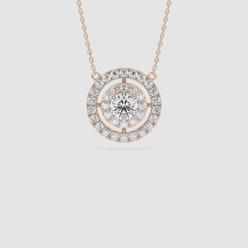 DOUBLE HALO ROUND PENDENT