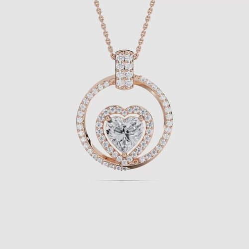 ROUND SHAPE HEART SOLITAIRE PENDENT