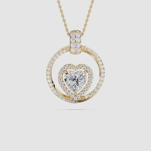 ROUND SHAPE HEART SOLITAIRE PENDENT