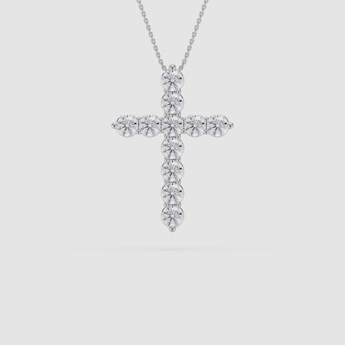 CROSS ROUND DIAMOND PENDENT