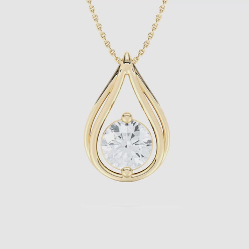 DOWN DROP ROUND SOLITAIRE PENDENT